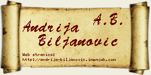 Andrija Biljanović vizit kartica
